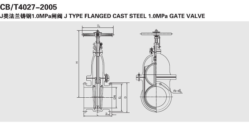 船用日標(biāo)法蘭鑄鋼閘閥JIS F7366(圖1) 法蘭鑄鋼閘閥JIS F7366