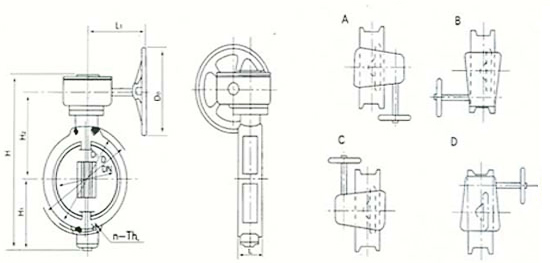 船用日標對夾式渦輪蝶閥 JISF7480(圖1) 船用日標對夾式蝸輪蝶閥JIS F7480